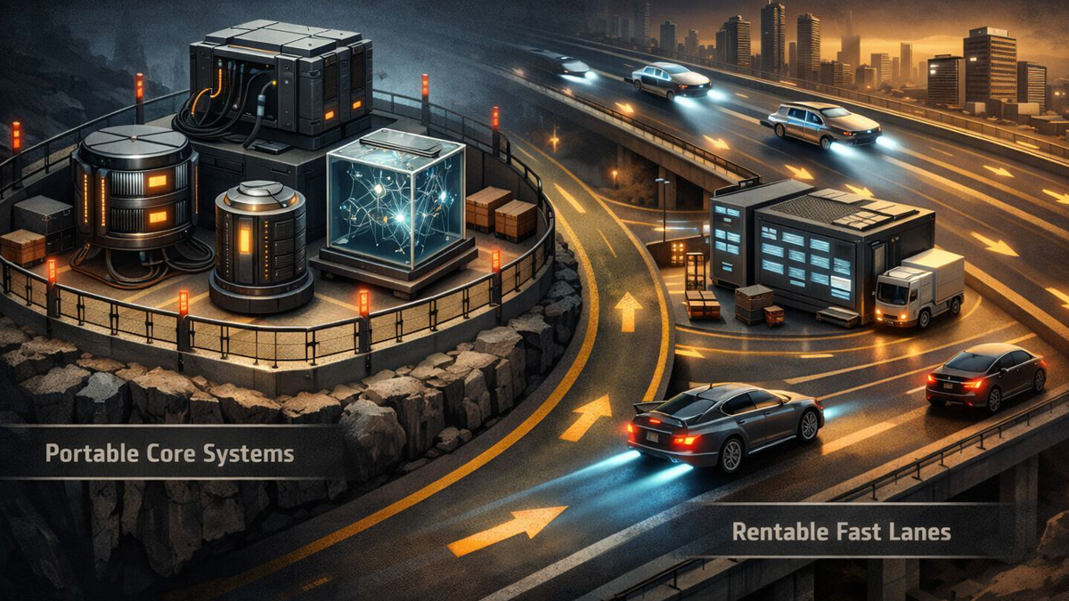 Portability map separating layers teams should keep portable from layers they can reasonably rent for speed.